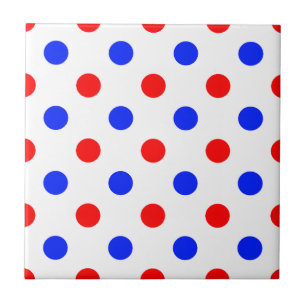 Azulejo Diseño de lunares blancos rojos y azules
