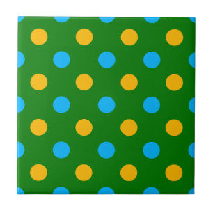 Azulejo Diseño de lunares verde amarillo negro