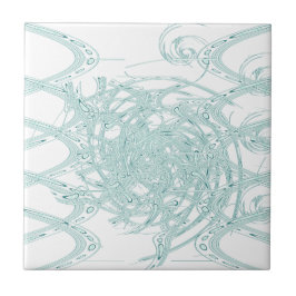 Azulejo Diseño de luz verde en blanco