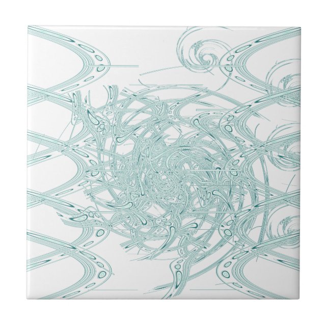 Azulejo Diseño de luz verde en blanco (Frente)