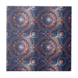 Azulejo Diseño de Mandala Espiral de Galaxia Celeste Arte