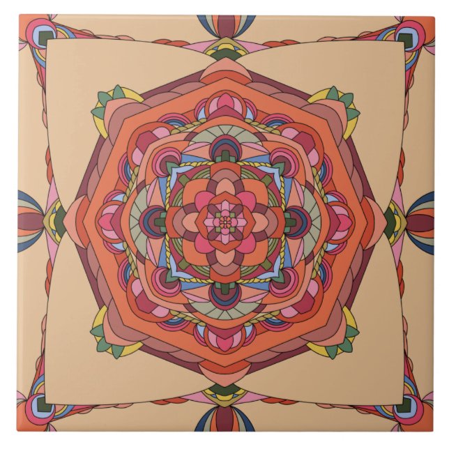 Azulejo Diseño de Mandela Mosaic #6 (Frente)