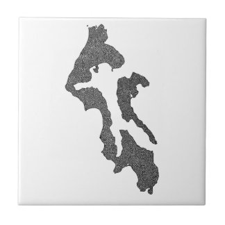 Azulejo Diseño de mapa del condado de isla de Whidbey Isla