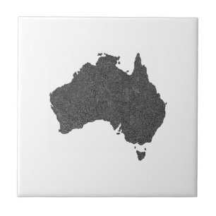 Azulejo Diseño de mapas de Australia con fronteras ocultas