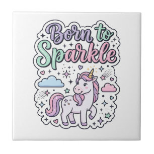 Azulejo Diseño de Merch Diseño Gráfico Unicornio Nacido pa