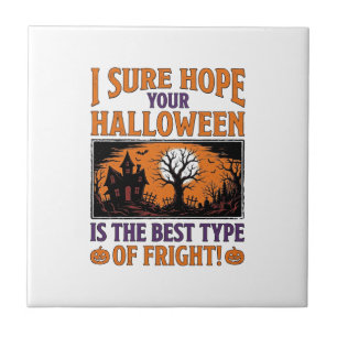 Azulejo Diseño de miedo tipo mejor de Halloween vintage_1