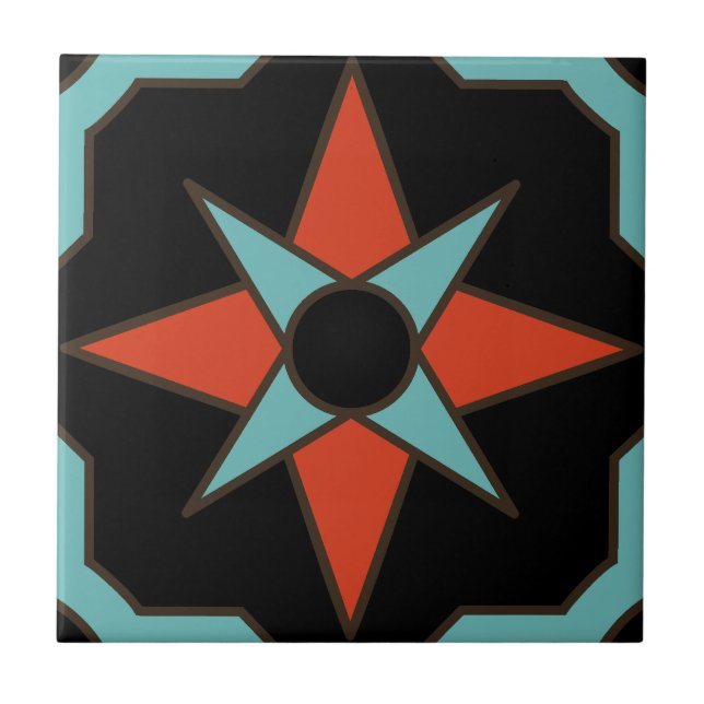 Azulejo Diseño de mosaico cerámico en la isla catalana (Frente)