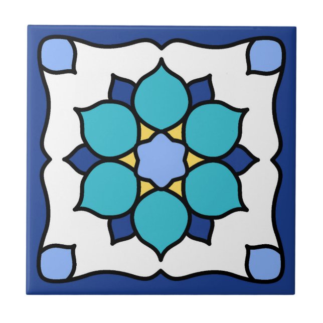 Azulejo Diseño de mosaico cerámico en la isla catalana (Frente)