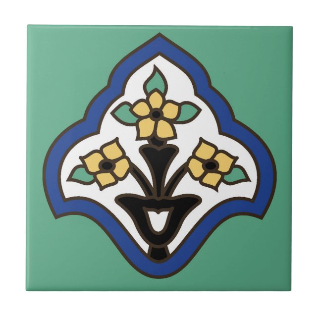 Azulejo Diseño de mosaico cerámico en la isla catalana (Frente)