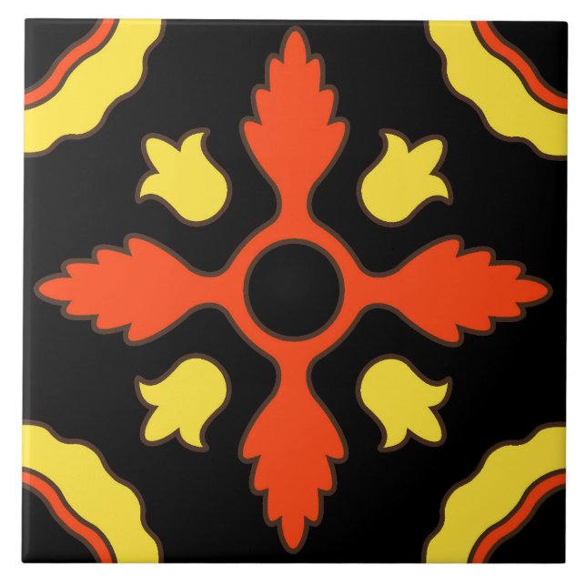 Azulejo Diseño de mosaico cerámico en la isla catalana (Frente)