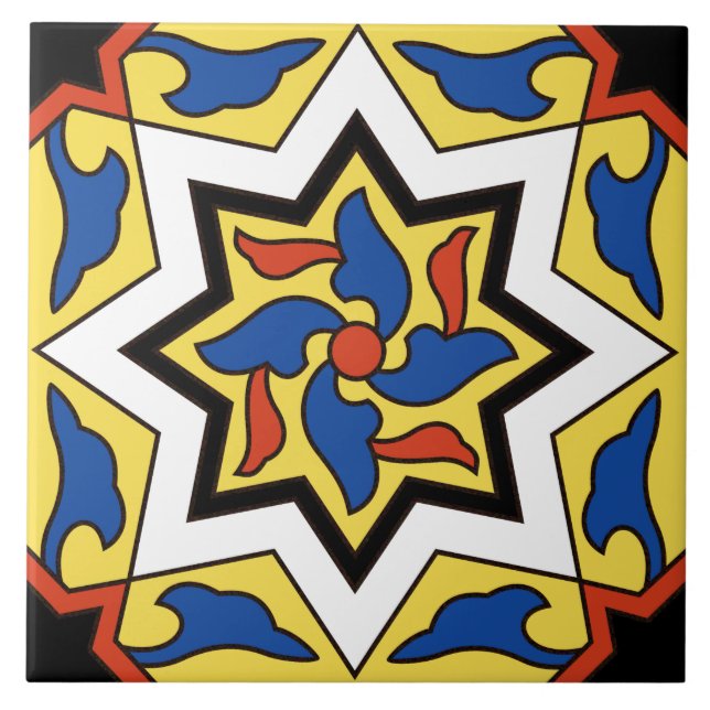 Azulejo Diseño de mosaico en la isla catalana (Frente)