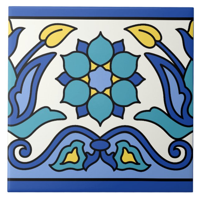Azulejo Diseño de mosaico en la isla catalana (Frente)