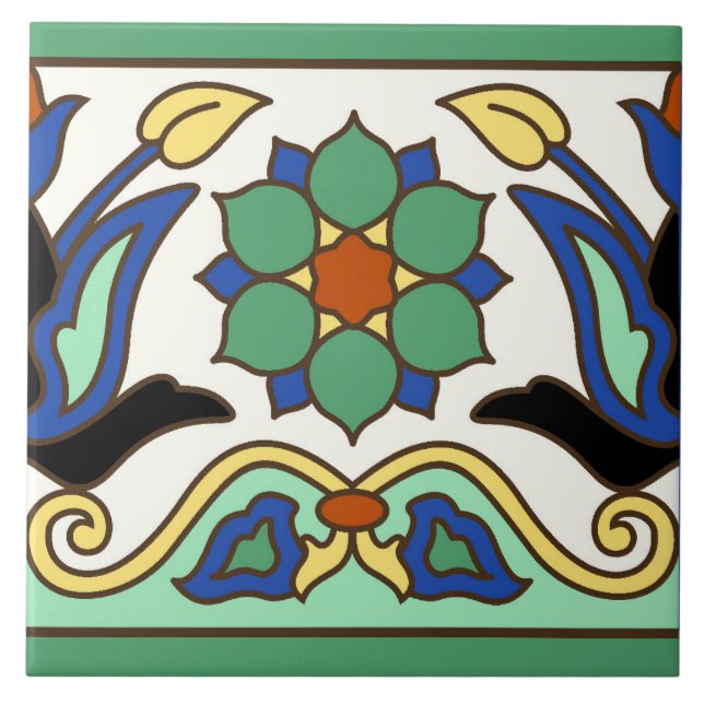 Azulejo Diseño de mosaico en la isla catalana (Frente)