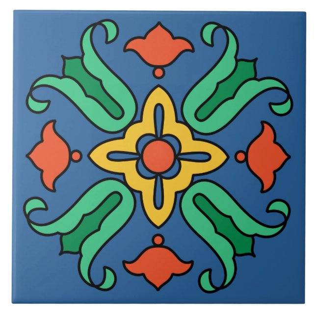 Azulejo Diseño de mosaico en la isla catalana (Frente)