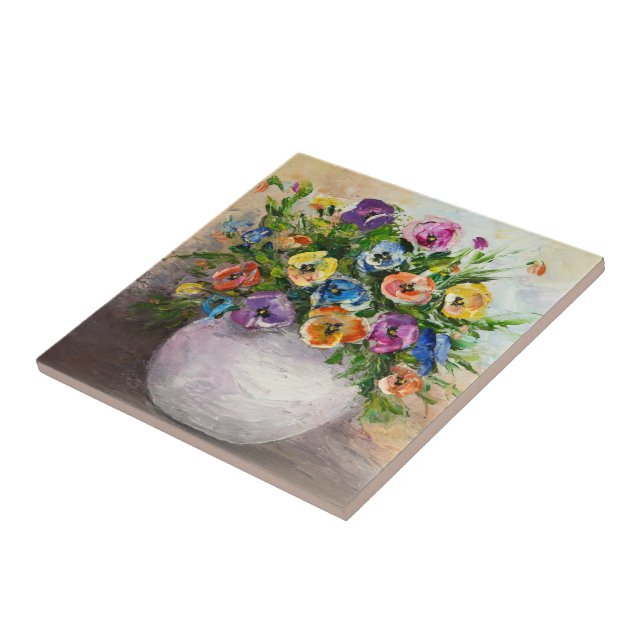 Azulejo Diseño de mosaico floral (Lado)