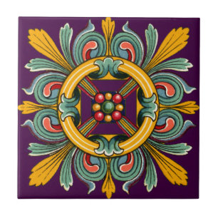 Azulejo Diseño de mosaico violeta