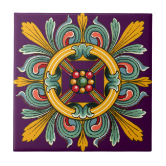 Azulejo Diseño de mosaico violeta victoriano