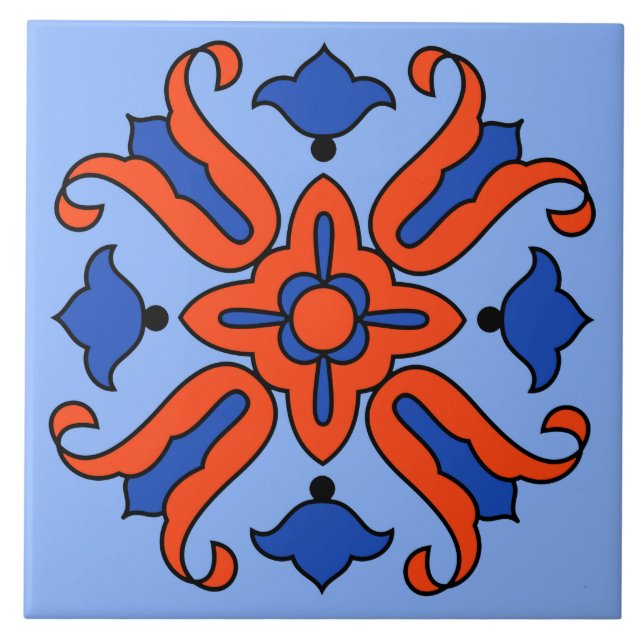 Azulejo Diseño de mosaicos cerámicos de la isla catalana d (Frente)