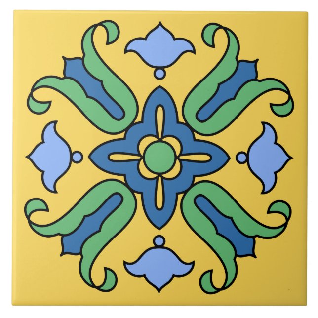 Azulejo Diseño de mosaicos cerámicos de la isla catalana d (Frente)