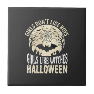 Azulejo Diseño de murciélago de Halloween para chicas que