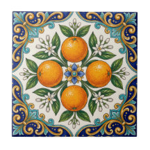 Diseño de naranja cítrico de mayólica italiana Aqu