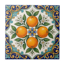 Azulejo Diseño de naranja cítrico de mayólica italiana Aqu