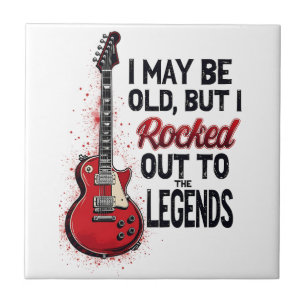 Azulejo Diseño de nostalgia musical de guitarra de rock cl
