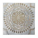 Azulejo Diseño de oro de Mandala<br><div class="desc">Mandala Gold Design. Artista: June Erica Vess. ID de la imagen: 155295DEA.</div>