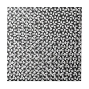 Azulejo Diseño De Patrón Blanco Y Negro Con Asustamiento D
