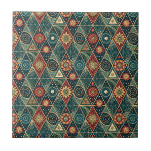 Azulejo Diseño de Patrón de Arte de Mandala Bóho Geométric