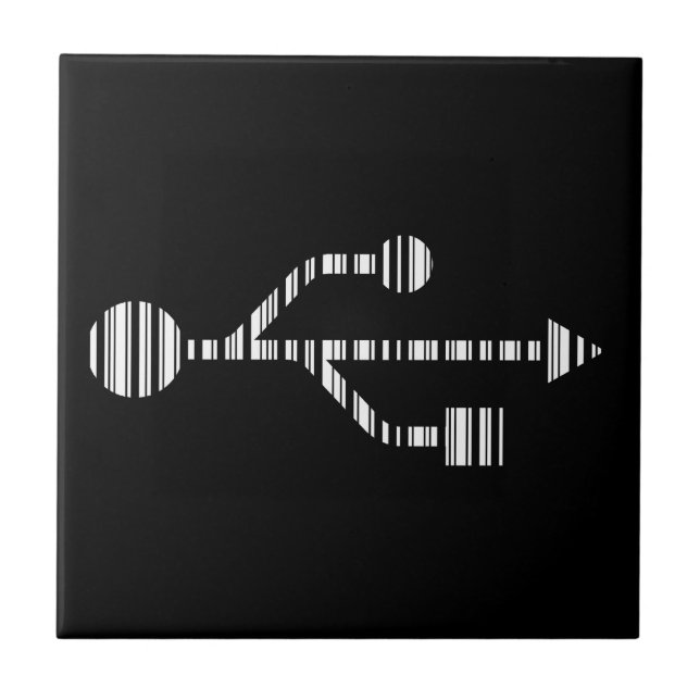 Azulejo diseño de patrón de código de barras de computador (Frente)