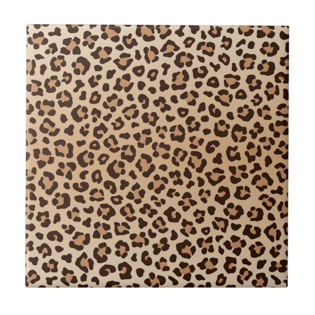 Azulejo Diseño de patrón de estampado de leopardo exótico (Frente)