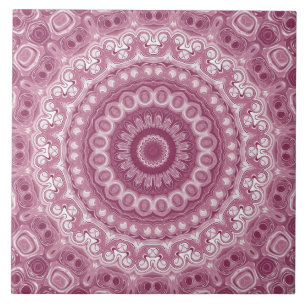 Azulejo Diseño de Patrón de Mandala Rosa Polvorienta