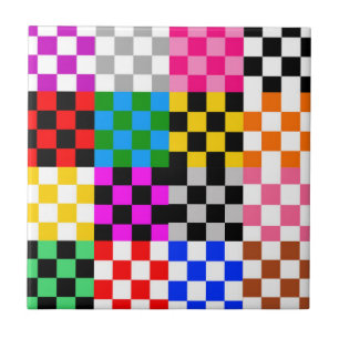 Azulejo Diseño de Patrón de Parche Mosaico Colorido a Cuad