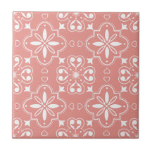 Diseño de patrón mediterráneo moderno Coral Rosa