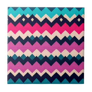 Azulejo Diseño de patrones coloridos de Zigzag Chevron