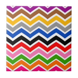 Azulejo Diseño de patrones de chequeo de zigzag multicolor