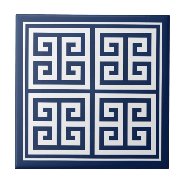 Azulejo Diseño de patrones de clave griega mosaico cerámic (Frente)