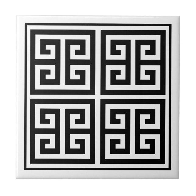 Azulejo Diseño de patrones de clave griega mosaico cerámic (Frente)