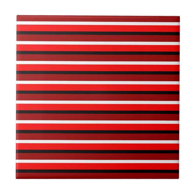 Azulejo Diseño de patrones de franjas rojas rojas y maroon (Frente)
