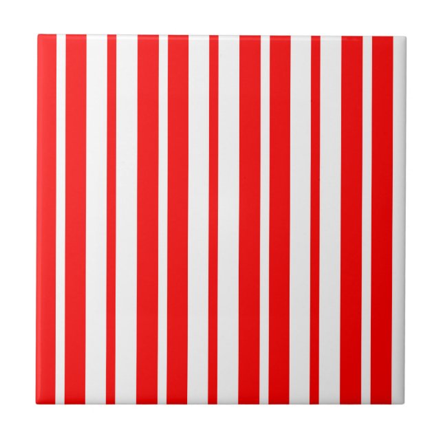Azulejo Diseño de patrones de rayas verticales rojas y bla (Frente)