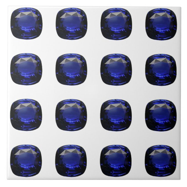 Azulejo Diseño de patrones de zafiro azul (Frente)