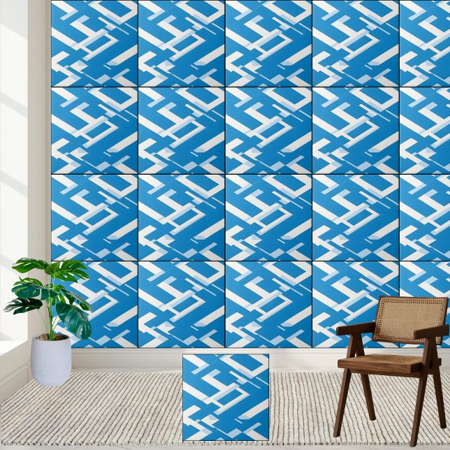 Azulejo Diseño de patrones griegos blancos y azules modern (Subido por el creador)