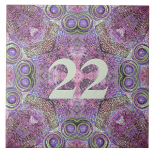 Azulejo Diseño de patrones rosa y púrpura de bonito