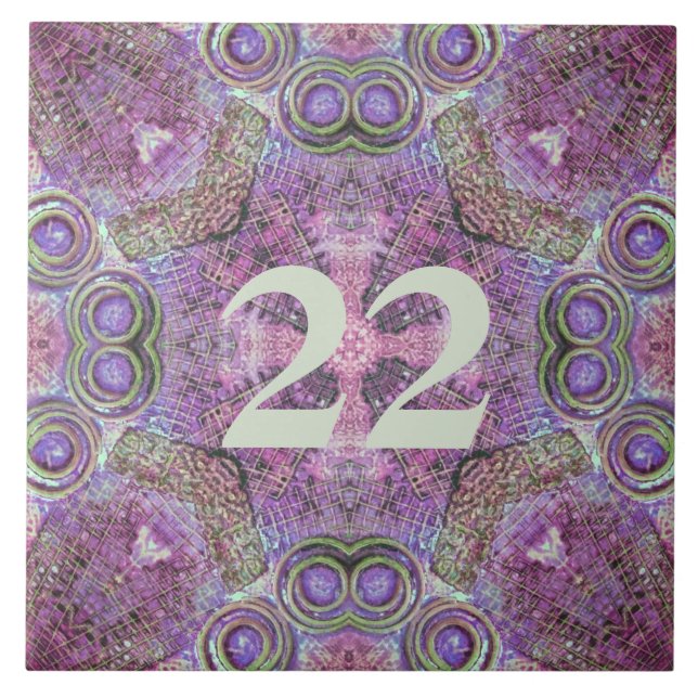 Azulejo Diseño de patrones rosa y púrpura de bonito (Frente)