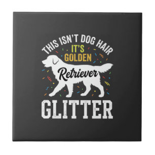 Azulejo Diseño de pelo de perro con purpurina de Golden Re