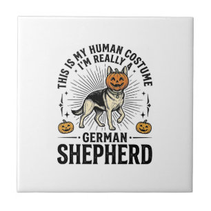 Azulejo Diseño de perro divertido disfraz de Halloween par