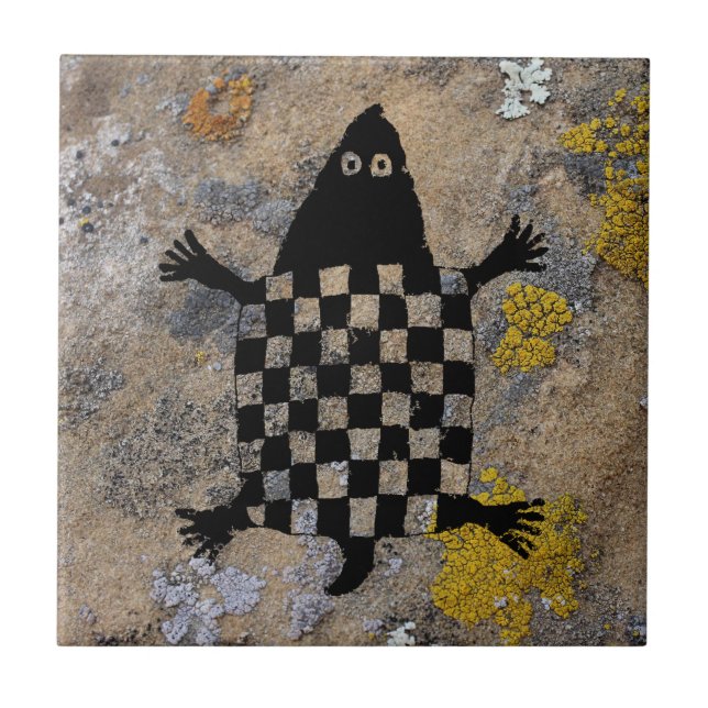 Azulejo Diseño de potasa de mimbres de tortuga (Frente)