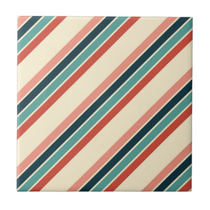 Azulejo Diseño de rayas diagonales multicolores