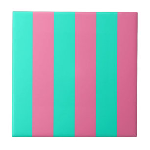 Azulejo Diseño de rayas verdes de tinta rosa